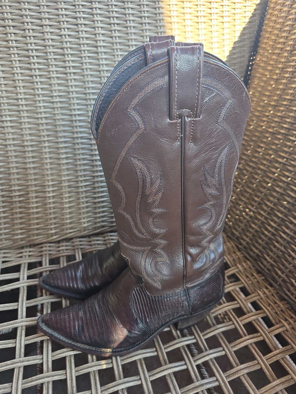 Justin Boots Brown Leather Western Cowboy Boots